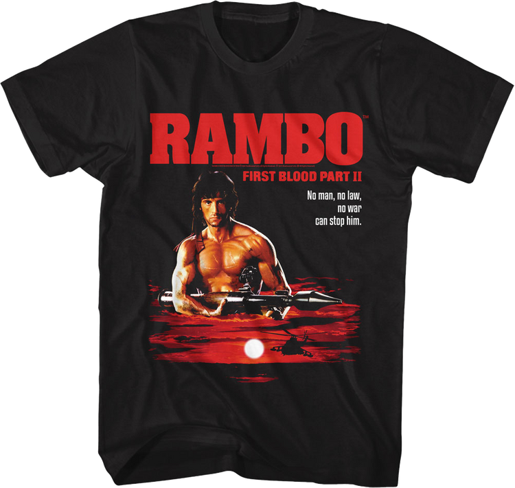 First Blood Part II Tagline Poster Rambo T-Shirt