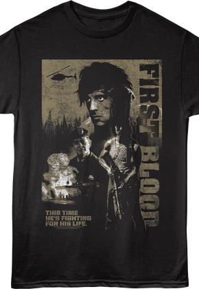 First Blood Tagline Poster Rambo T-Shirt