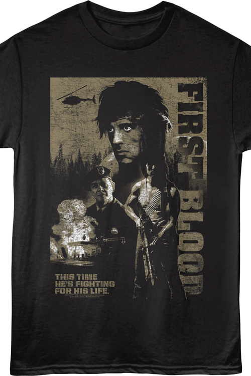 First Blood Tagline Poster Rambo T-Shirt