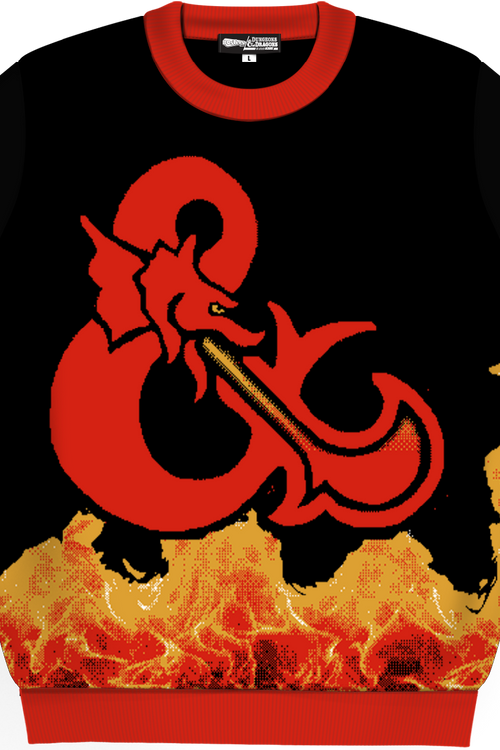 Flaming Logo Dungeons & Dragons Knitted Sweater