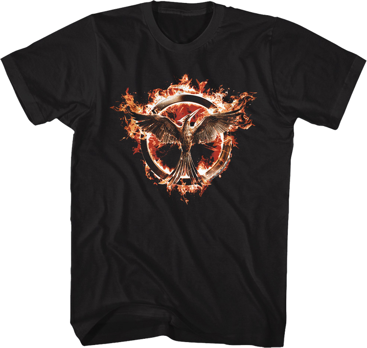 Flaming Mockingjay Hunger Games T-Shirt
