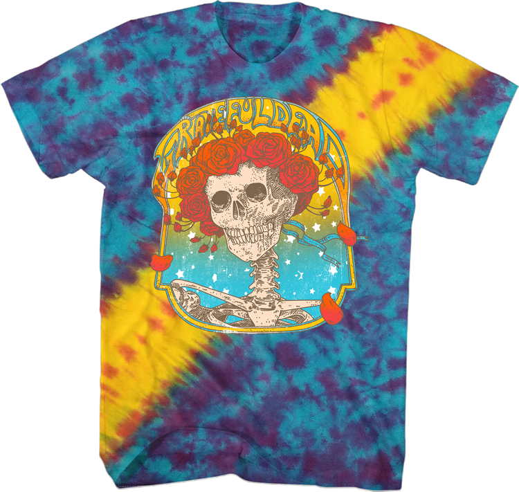 Flower Skeleton Grateful Dead Tie Dye T-Shirt