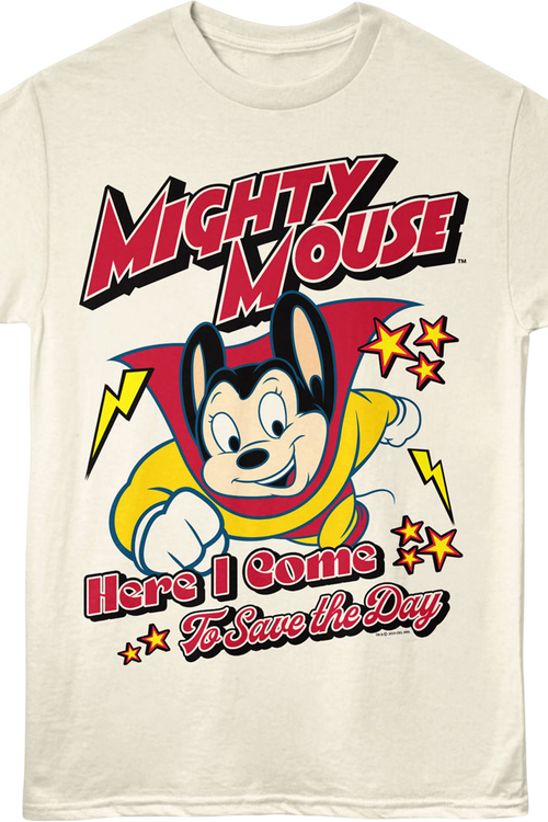 Flying Here I Come To Save The Day Mighty Mouse T-Shirt