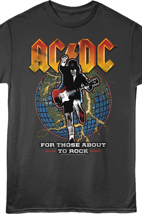 For Those About To Rock Globe ACDC T-Shirt