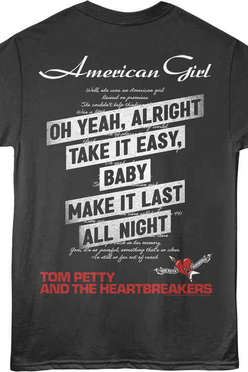 Front & Back American Girl Tom Petty And The Heartbreakers T-Shirt