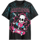 Front & Back Bart Skateboarding Cyber Sigilism Simpsons T-Shirt thumbnail