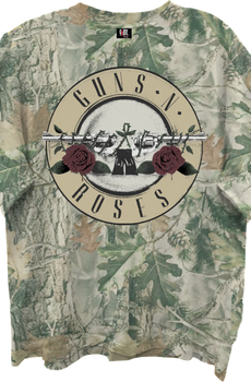 Front & Back Camouflage Logo Guns N' Roses Oversized T-Shirt