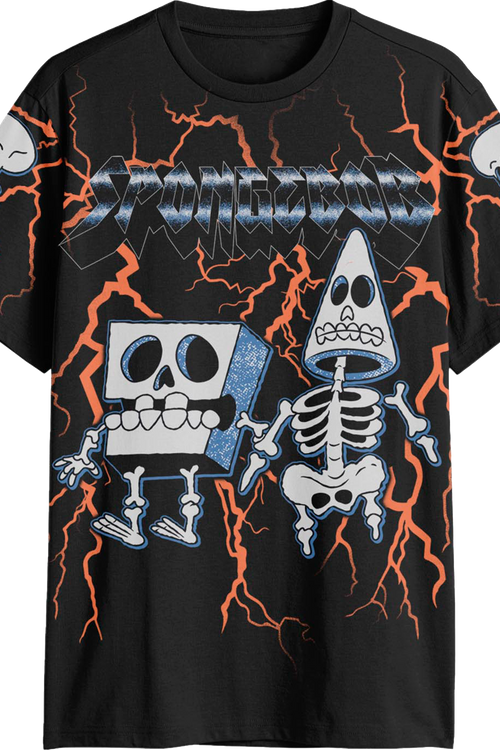 Front & Back Cyber Sigilism Friends SpongeBob SquarePants T-Shirt