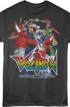 Front & Back Defender Of The Universe Voltron T-Shirt