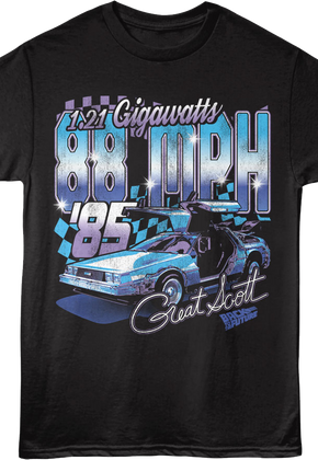 Front & Back DeLorean Racing '85 Back To The Future T-Shirt