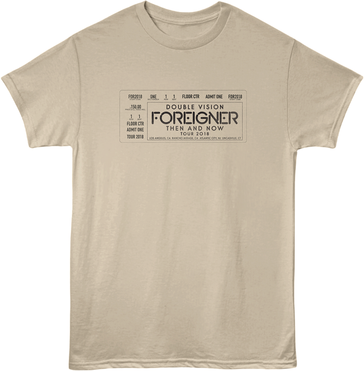 Front & Back Double Vision Concert Ticket Foreigner T-Shirt