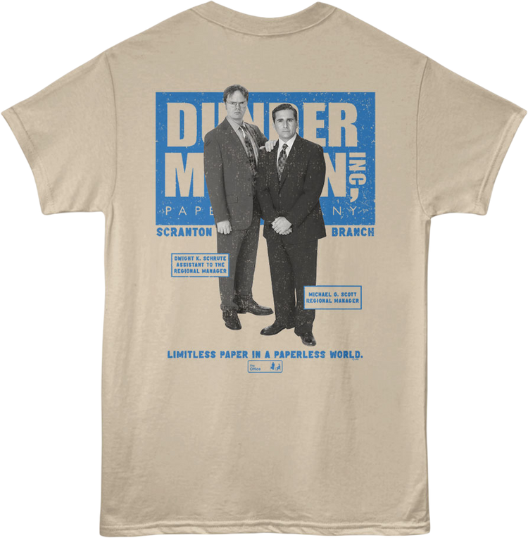 Front & Back Dwight & Michael The Office T-Shirt