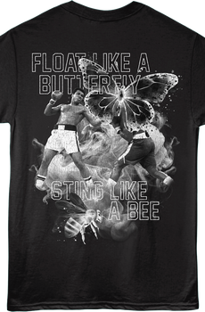 Front & Back Float Like A Butterfly Muhammad Ali T-Shirt