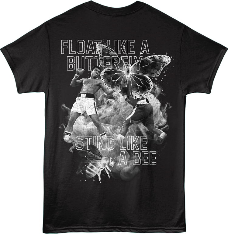 Front & Back Float Like A Butterfly Muhammad Ali T-Shirt