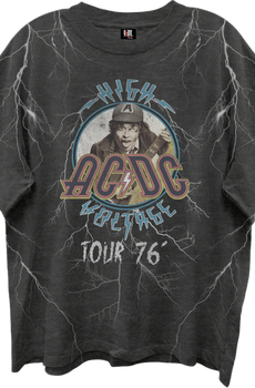 Front & Back High Voltage Tour 76 ACDC Oversized T-Shirt
