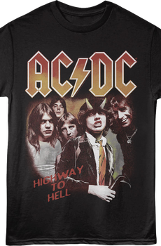 Front & Back Highway To Hell Track List ACDC T-Shirt