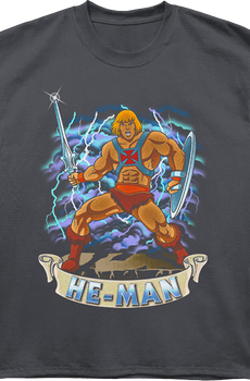 Front & Back He-Man Masters Of The Universe Oversized T-Shirt
