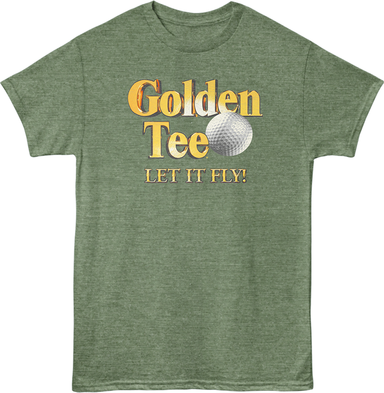 Front & Back Let It Fly Golden Tee Golf T-Shirt