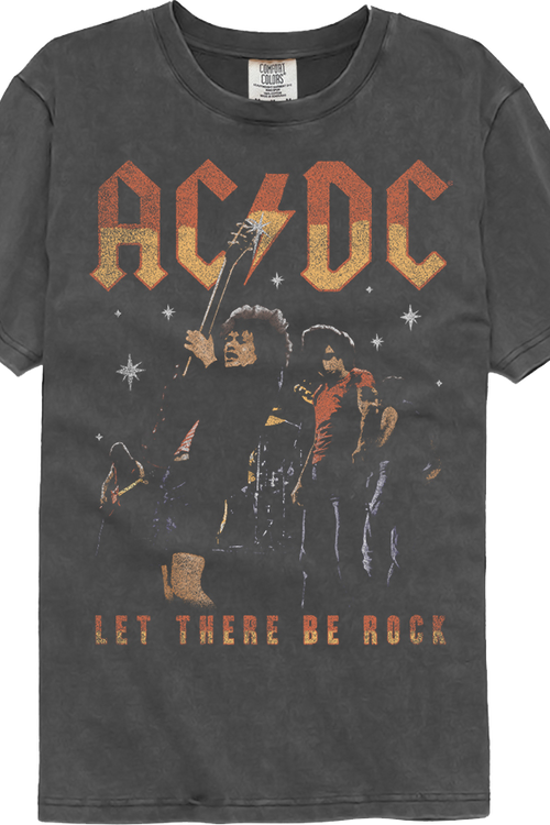 Front & Back Let There Be Rock ACDC Comfort Colors Brand T-Shirt