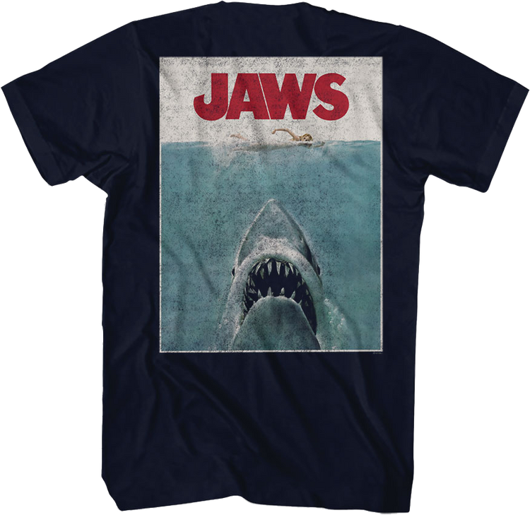 Front & Back Movie Poster Jaws T-Shirt