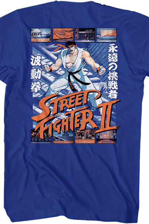 Front & Back Ryu Fight Scenes Street Fighter II T-Shirt