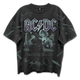 Front & Back Shattered Glass Back In Black ACDC Oversized T-Shirt thumbnail