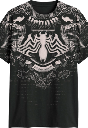 Front & Back Venom Cyber Sigilism Marvel Comics T-Shirt