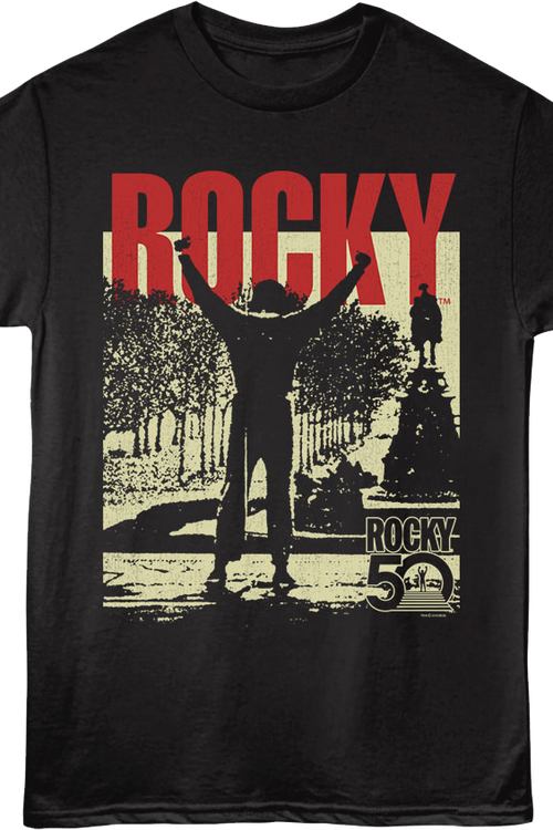 Front & Back Win Rocky Win 50th Anniversary Rocky T-Shirt