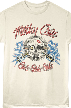 Girls Girls Girls Electric Skull Motley Crue T-Shirt