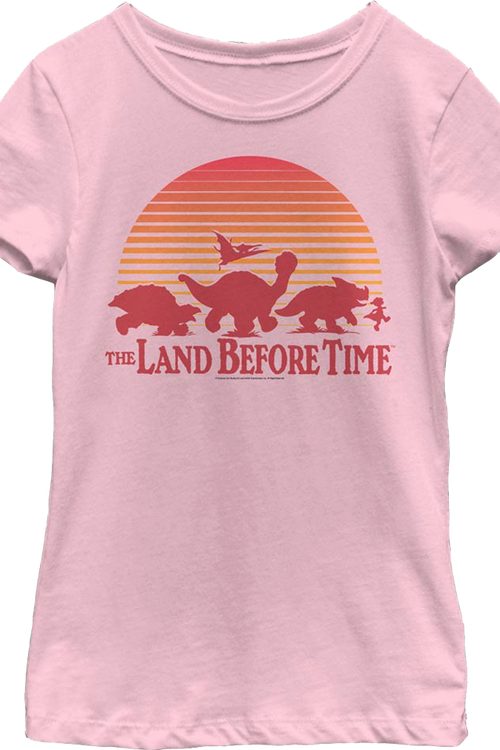 Girls Youth Vintage Sunset Silhouette Land Before Time Shirt
