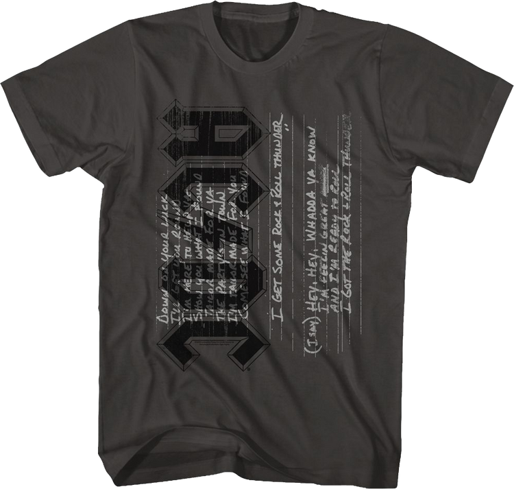 Got Some Rock & Roll Thunder Lyrics ACDC T-Shirt