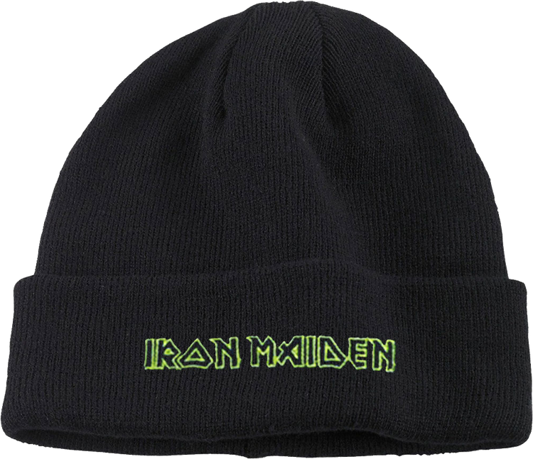 Green Logo Iron Maiden Cuff Beanie