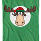 Green Moose Head With Santa Claus Hat Christmas Vacation T-Shirt thumbnail
