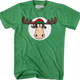 Green Moose Head With Santa Claus Hat Christmas Vacation T-Shirt thumbnail