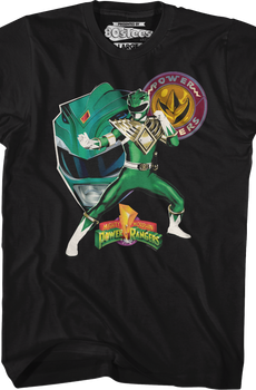 Green Ranger Profile Mighty Morphin Power Rangers T-Shirt