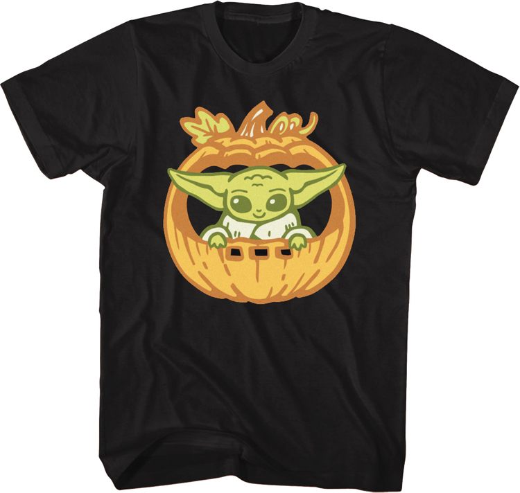 Grogu Pumpkin Mandalorian Star Wars T-Shirt