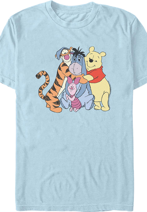 Blue Group Hug Winnie The Pooh T-Shirt