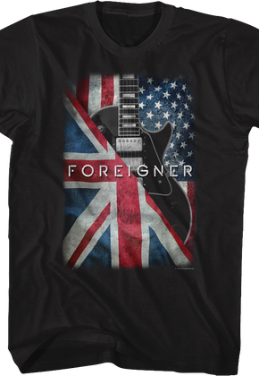 Guitar Wrapped In Flags Foreigner T-Shirt