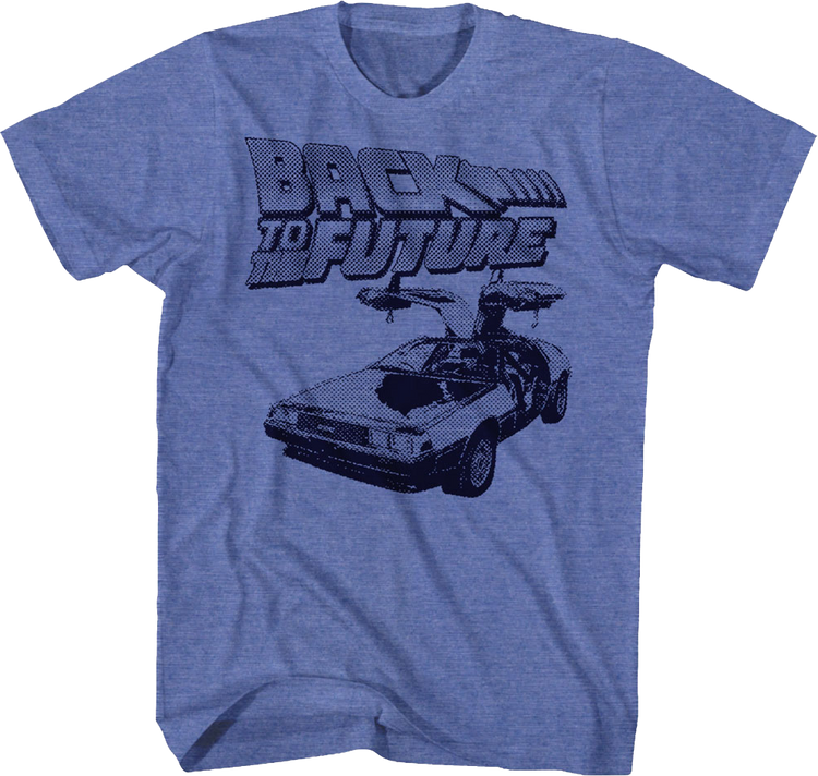Halftone DeLorean Back To The Future T-Shirt