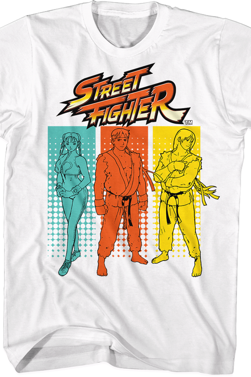 Halftone Rectangles Street Fighter T-Shirt