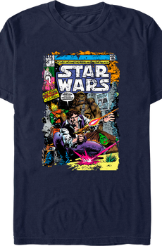 Han Solo And Chewbacca Comic Book Cover Star Wars T-Shirt