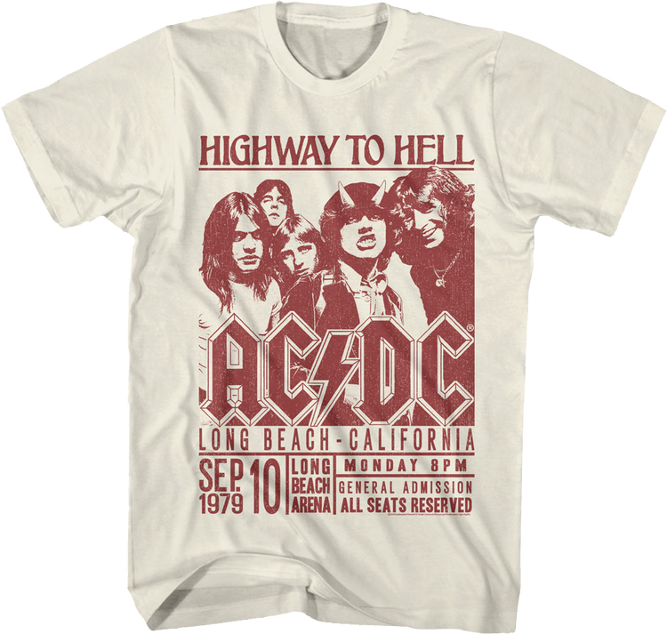 Highway To Hell Long Beach Poster ACDC T-Shirt