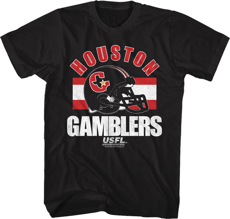 Houston Gamblers Helmet USFL T-Shirt