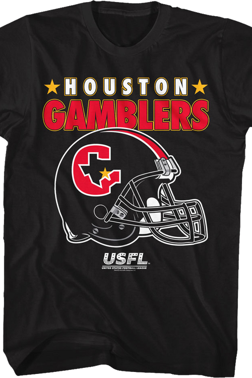Houston Gamblers Logo & Helmet USFL T-Shirt