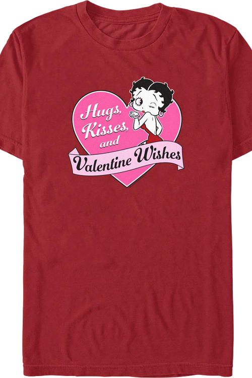 Hugs, Kisses, and Valentine Wishes Betty Boop T-Shirt