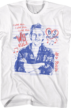 I Love Bill Notebook Doodle Bill & Ted's Excellent Adventure T-Shirt