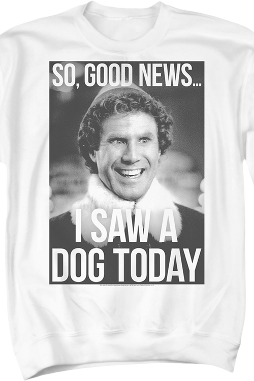 I Saw A Dog Today Elf Sweatshirt