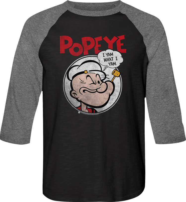 I Yam What I Yam Popeye Raglan Baseball Shirt