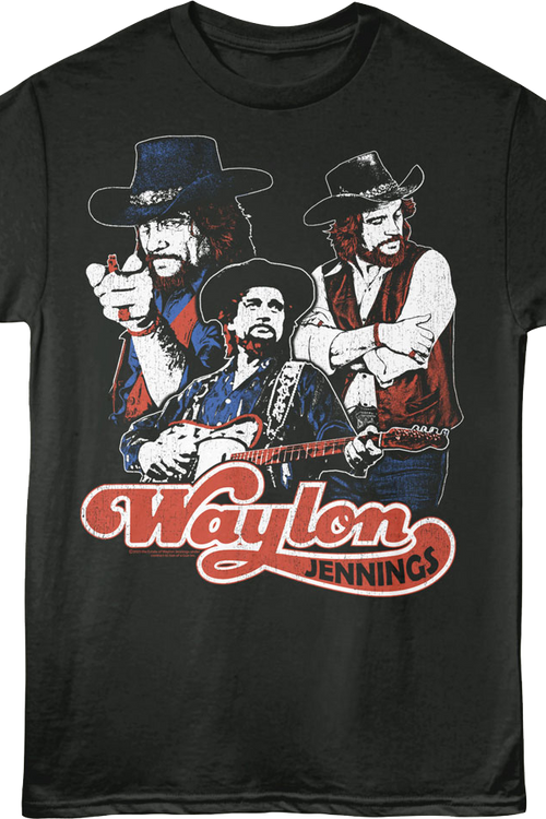 Illustrated Collage Waylon Jennings T-Shirt