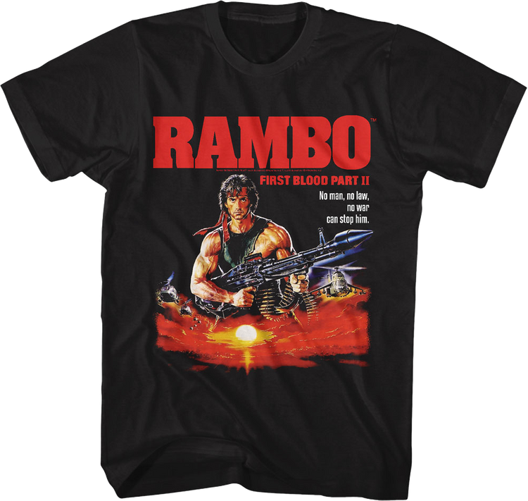 Illustrated Poster First Blood Part II Rambo T-Shirt